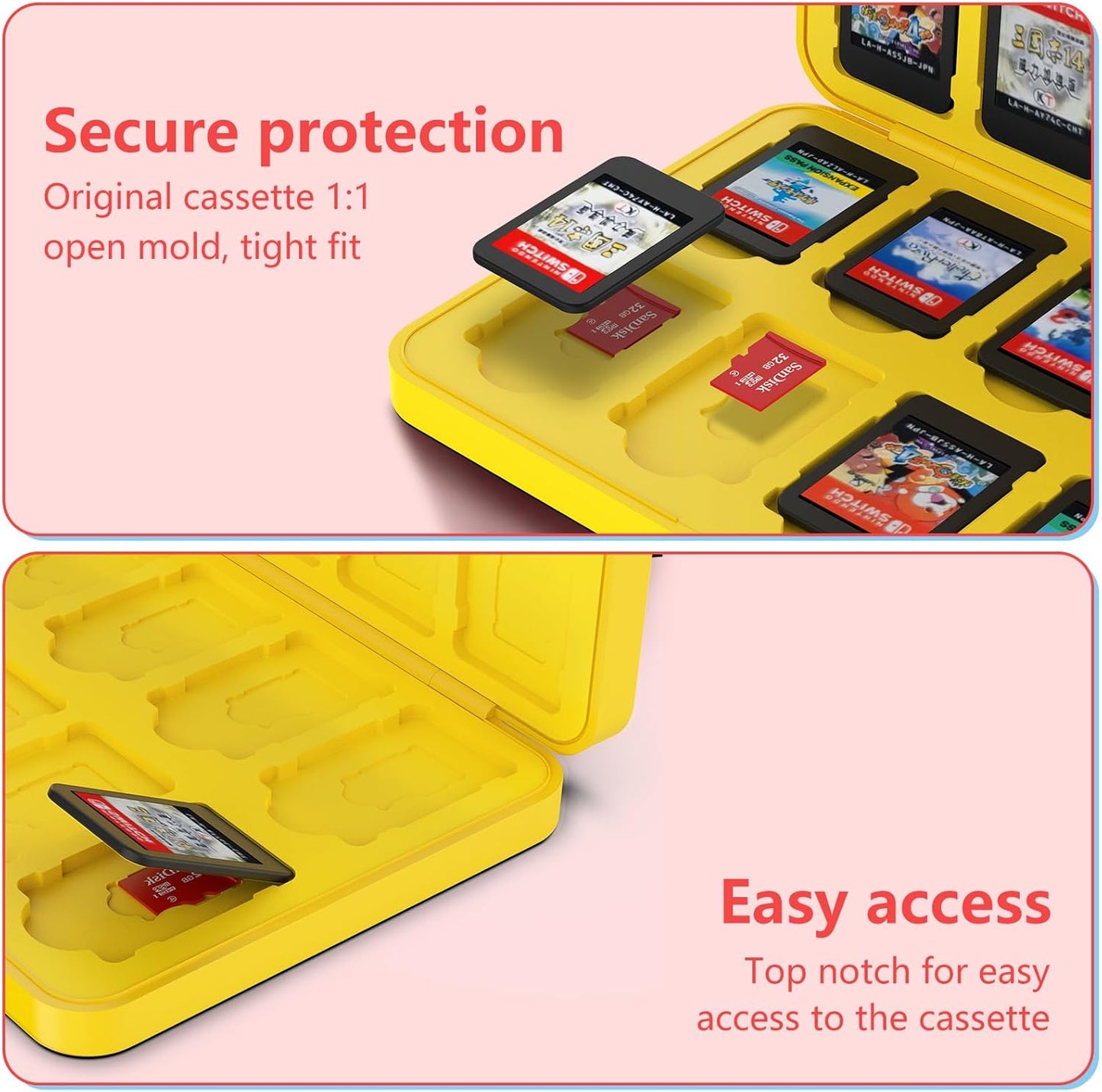 GeeRic 24 Slot Game Card Storage Case Compatible with Switch, Portable Game Card Storage Cartridge with Switch, Games Cartridges & Slot