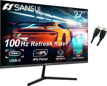 SANSUI 32 Inch Curved 240Hz Gaming Monitor with Speakers, High Refresh Rate FHD 1080P Gaming PC Monitor Curved 1500R, 1ms(MPRT), HDR, HDMI DP, Metal Stand, VESA Compatible (ES-G32C3F DP Cable Incl.)