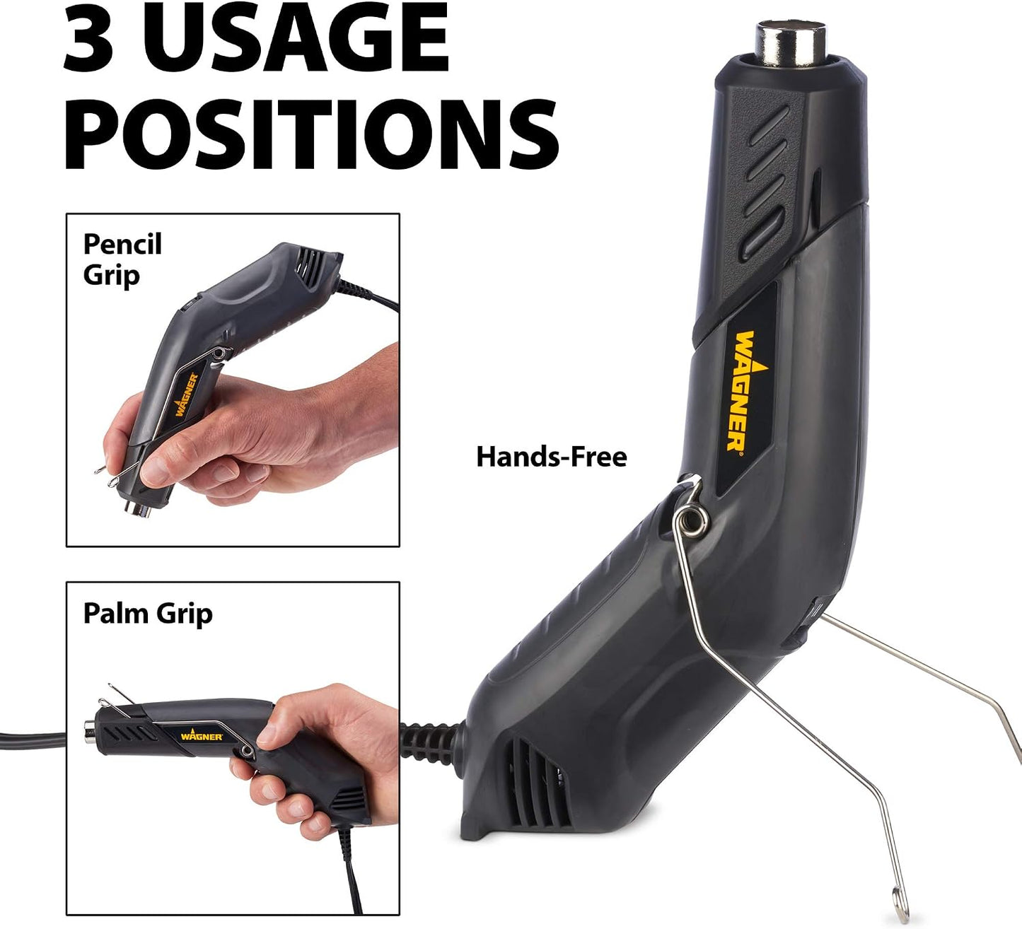 Wagner Spraytech 0503038 Redesigned HT400, Dual Temperature Hot Air Tool 680 and 450 degrees, Shrink Tubing, Embossing, Craft Projects, sticker removal Heat Gun, Basic pack