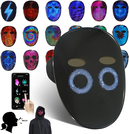 MOYACA Kids LED Mask with Gesture Sensing, Light up mask with 70 Pattern Display for Kids/Men/Women Halloween Xmas Cosplay