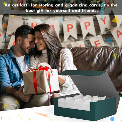 ZLCA Card Storage Box for MTG PTCG, Commander Deck Box Holds 3000+ Cards, Card Storage Case with 4 Stoppers, Card Organizer for TCG Sport Cards (Black)