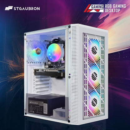 STGAubron Gaming Desktop PC, Radeon RX 590 8G GDDR5, Intel i7 Xeon E5 2.5G up to 3.3G, 32G DDR3, 1T SSD,600M WiFi, BT 5.0, RGB Fan x 6, RGB Keyboard & Mouse & Mouse Pad, W10H64
