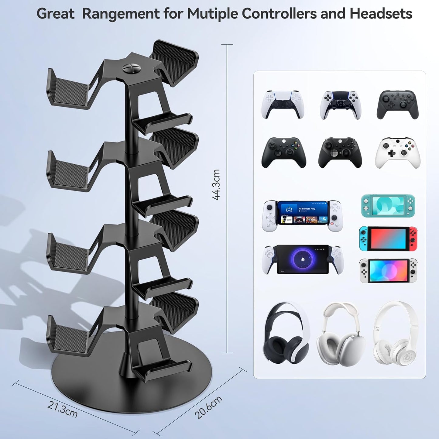 Purilite Select 4-Tier Gaming Headphone & Controller Stand