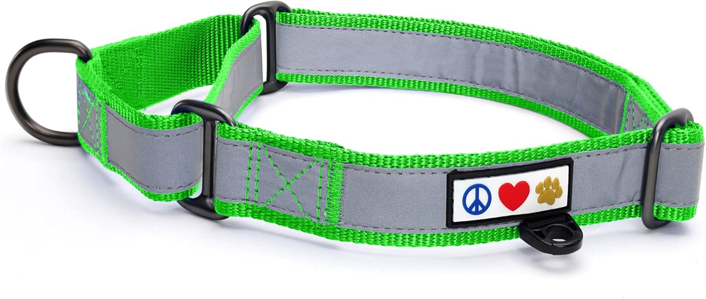 Pawtitas Chain Martingale Dog Collar Puppy Collar Reflective Dog Collar Training Dog Collar Behavioral Dog Chain Collar Collar Medium Dog Collar Green Dog Collar