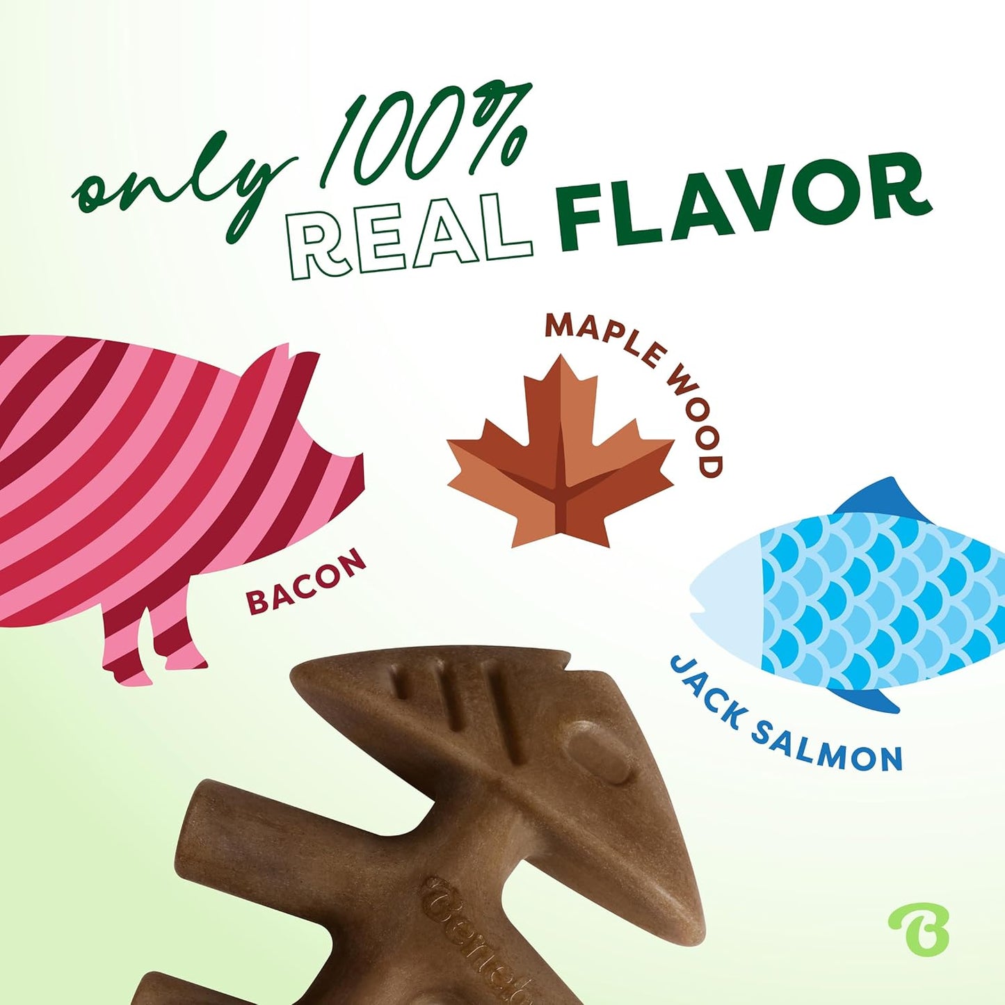 Benebone 4-Pack Durable Dog Chew Toys for Aggressive Chewers, Real Flavors, Made in USA, Medium