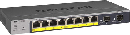 NETGEAR 26-Port PoE Gigabit Ethernet Smart Switch (GS724TP) - Managed, 24 x 1G, 24 x PoE+ @ 190W, 2 x 1G SFP, Optional Insight Cloud Management, Desktop or Rackmount, and Limited Lifetime Protection
