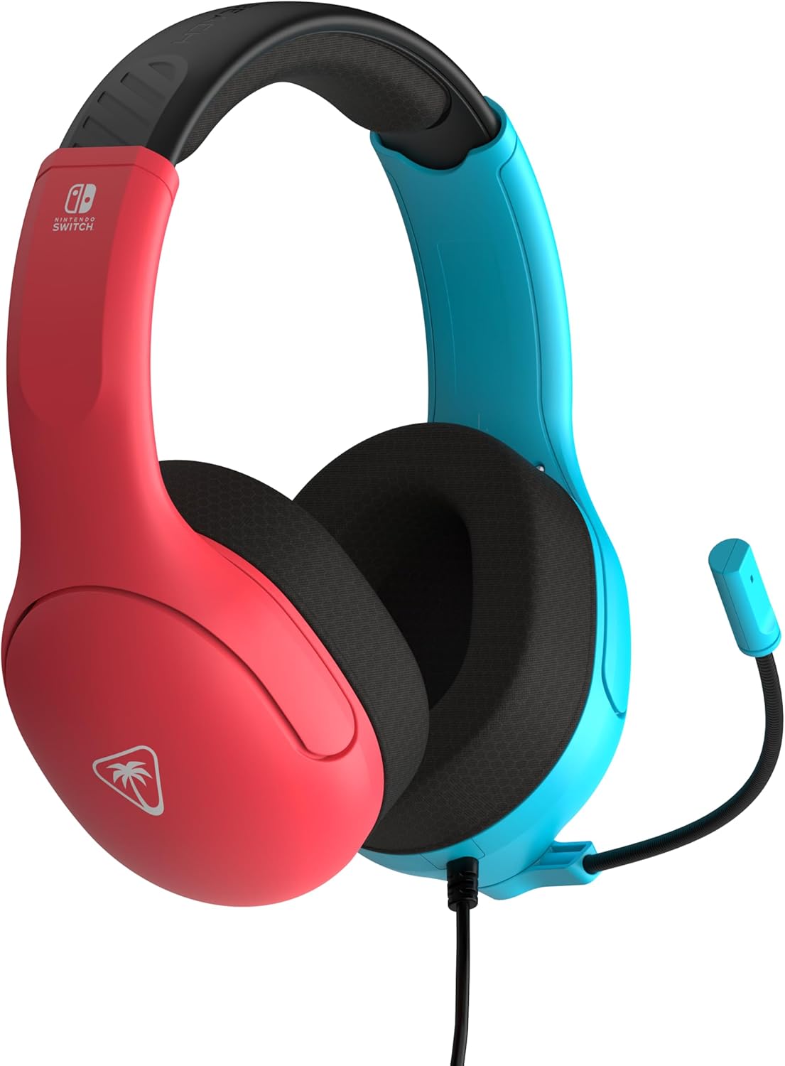 Turtle Beach Airlite Fit Officially licensed Nintendo Wired Gaming Headset for Nintendo Switch – Neon Blue & Red