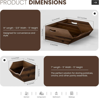 Purilite Select Stackable Acacia Wood Storage Bins