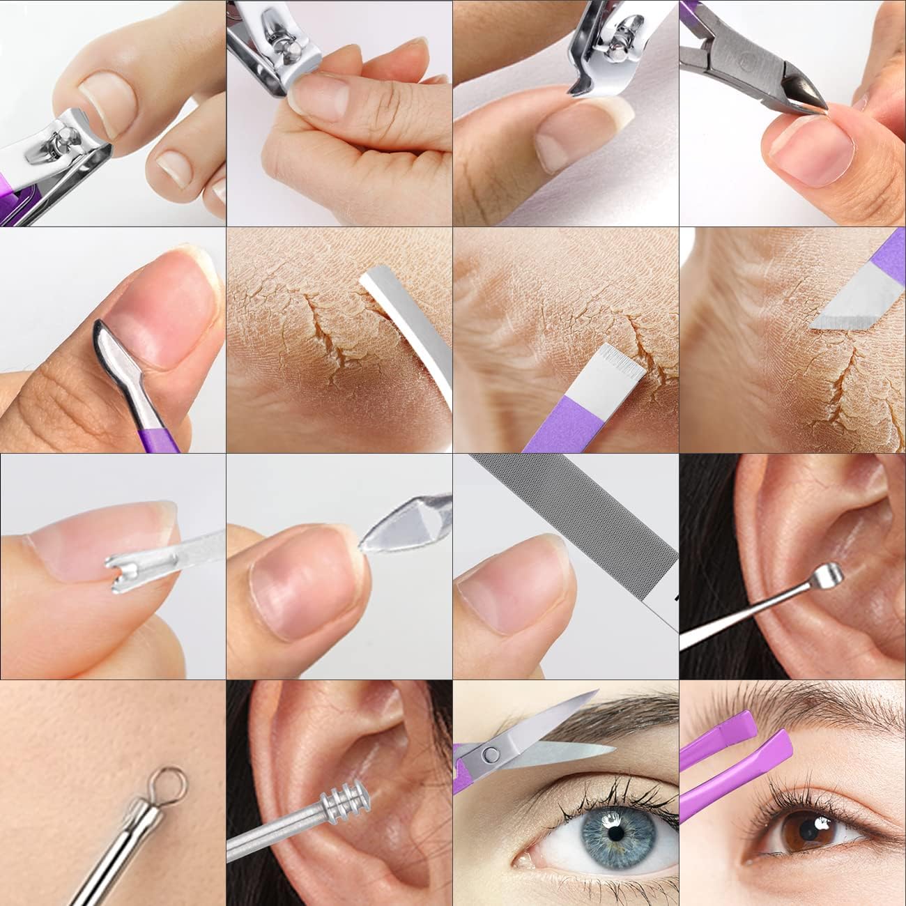 Manicure Set Professional Nail Clippers Pedicure Kit, 16 pcs Stainless Steel Nail Care Tools Grooming Kit with Luxurious Travel Leather Case for Thick Nails Men Women Gift (Black)