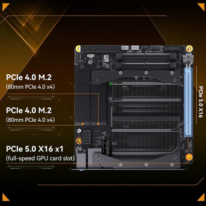 MINISFORUM BD795i SE Mini ITX Motherboard, AMD Ryzen 9 7945HX, 16 C/32 T,Up to 5.4 GHz,PCIe 5.0 x16 Slot, Dual PCIe4.0 M.2 Support, DDR5,8K Triple Output with HDMI/DP/USB-C, RJ45 2.5G, USB 3.2 Gen 2