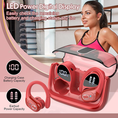 STECEi Wireless Earbuds 75hrs Bluetooth 5.4 Headphone Sport, Bluetooth Earbuds HiFi Stereo Over Ear Bud with Earhooks, ENC Noise Cancelling Mic, IP7 Waterproof Wireless Earphone for Workout/Running