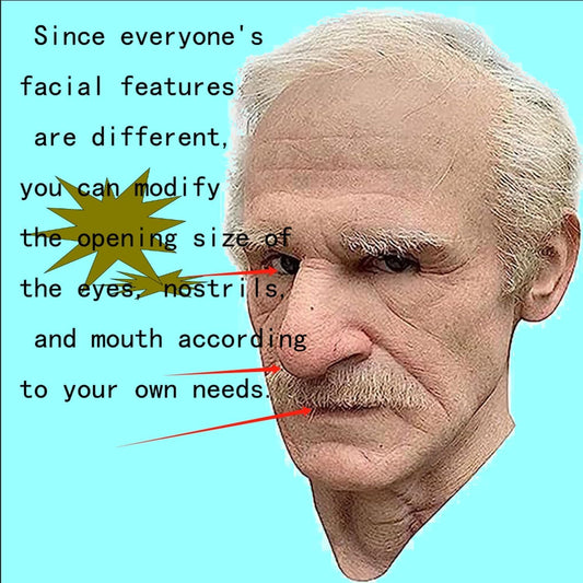 Old Man Mask for Adults Realistic Halloween Mask with Lifelike Features for Cosplay and Costume Parties - PuriLite