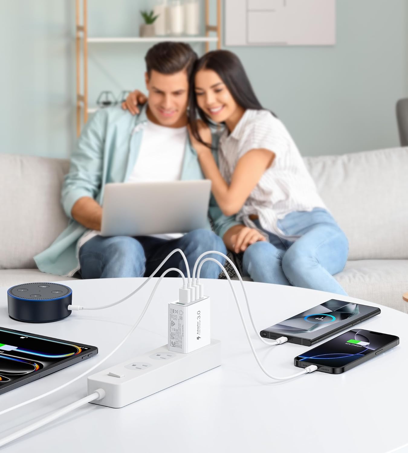 50W USB Wall Charger Block,2Pack 5-Port Charger Fast Charging Block QC 3.0 Multiport Box Brick Cube USB A Wall Plug for iPhone 16/15/14 Pro Max Plus, iPad,Galaxy, LG, Moto, Android Phones,AirPorts