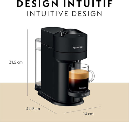 Nespresso Vertuo Next Coffee and Espresso Machine by Breville with Aeroccino Milk Frother - Light Grey