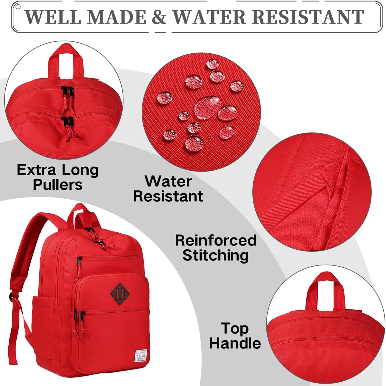 School Backpack for Men Women,Vaschy Lightweight School Bag Bookbag Casual Daypack for High School/College/Teens/Travel/Work