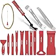 Wetado Trim Removal Tool, Car Upholstery Repair Kit, Car Door Audio Panel Trim Removal Set, Fastener Terminal Remover Tool Set Clips Pry Kit Auto Clip Pliers (8PCS Red)