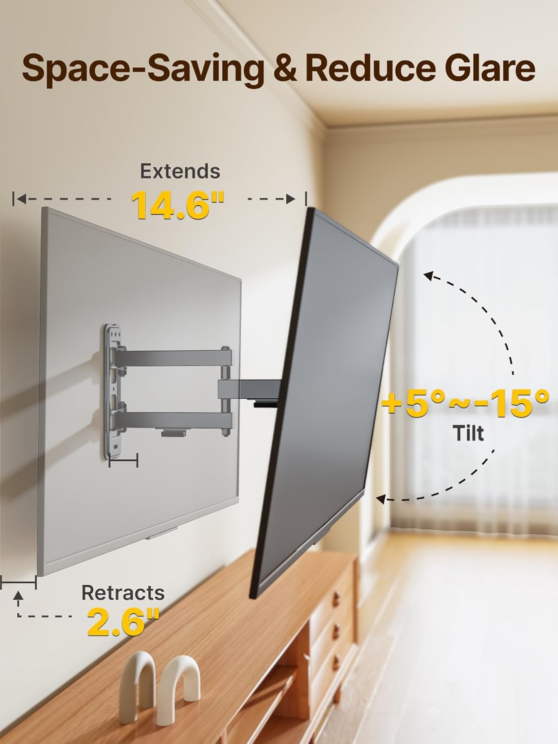 monTEK Full Motion TV Wall Mount Bracket for Most 13-43 Inch TVs, Wall Mount TV Bracket with Articulating Arm, Swivel Tilt Extension TV Mount, Max VESA 200x200mm, up to 44lbs - PuriLite