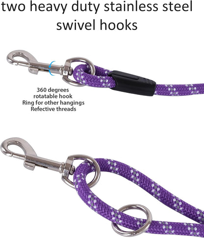 Long Rope Leash for Dog Training 10FT 16FT 30FT 50FT 100FT, Reflective Threads Check Cord Dog Leash Tie-Out Cable, Heavy Duty Dog Lead for Large Medium Small Dogs Outside Walking, Playing, Camping, or Yard