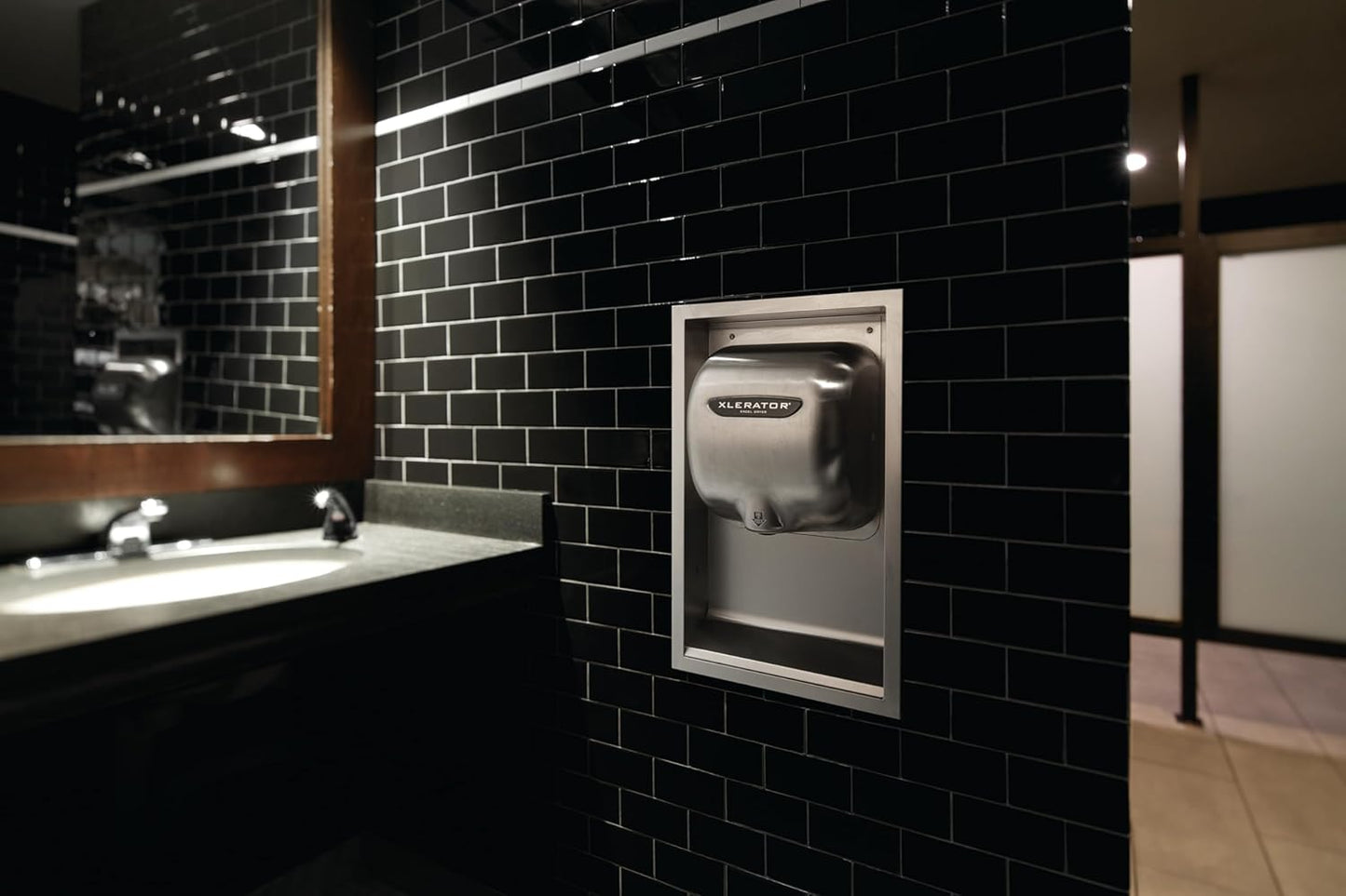 XLERATOR XL-SB Automatic High Speed Hand Dryer with Stainless steel Cover and 1.1 Noise Reduction Nozzle, 12.5 A, 110/120 V