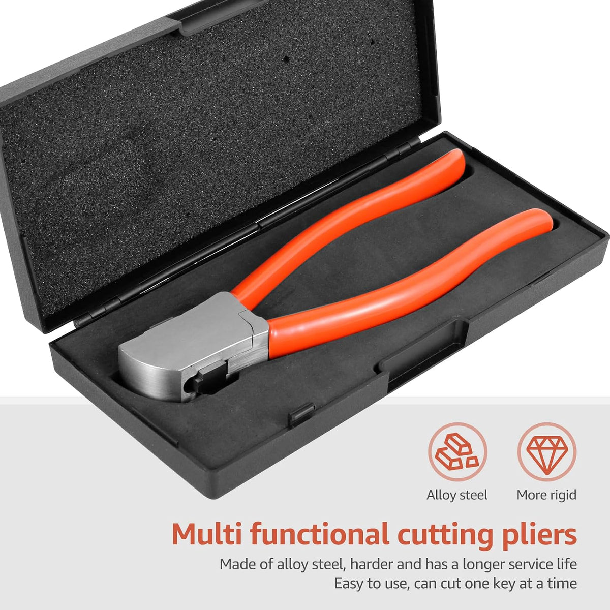 Key Cutter, 2-in-1 Tooth Key Cutting Pliers, Hard Alloy Steel Key Cutter Machine Tool, Multifunctional Manual Key Duplicate Pliers for Vehicle Car Door Keys, Chrome