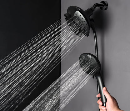 GRICH Shower Heads with Hand Held Spray: 9 Modes High Pressure Shower Head & Rain Shower Head, 2 in 1 Anti-Leak Shower Head with Hose, Height/Angle Adjustable, cUPC Certification Approved