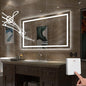 Gesipor 40"x32" Bathroom LED Mirror with Wireless Speaker Wall Switch - Lighted Vanity Mirrors for Bathroom Wall Mounted Backlit, Dimmable Light 3000K/6000K Anti-Fog Makeup Smart Mirror (Horizontal)