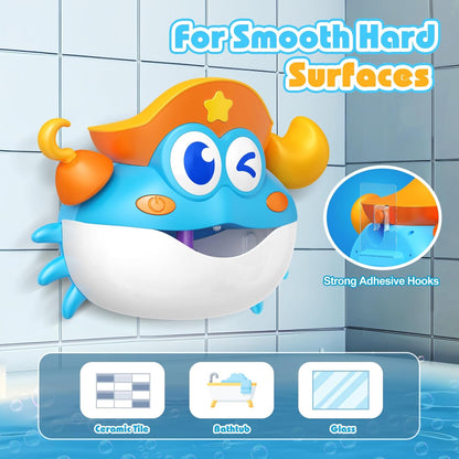 Bath Toys for Toddlers 1-3, vicia Bath Bubble Machine for Kids Age 3-5 Crab Bubble Bath Toys with Music & Light for 1 2 3 4 5 Year Old Boys Girls Light-Up Bathtub Toys for Babies Gifts