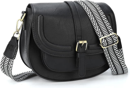 Crossbody Bags for Women Small Over the Shoulder Saddle Purses and Boho Cross body Handbags,Vegan Leather