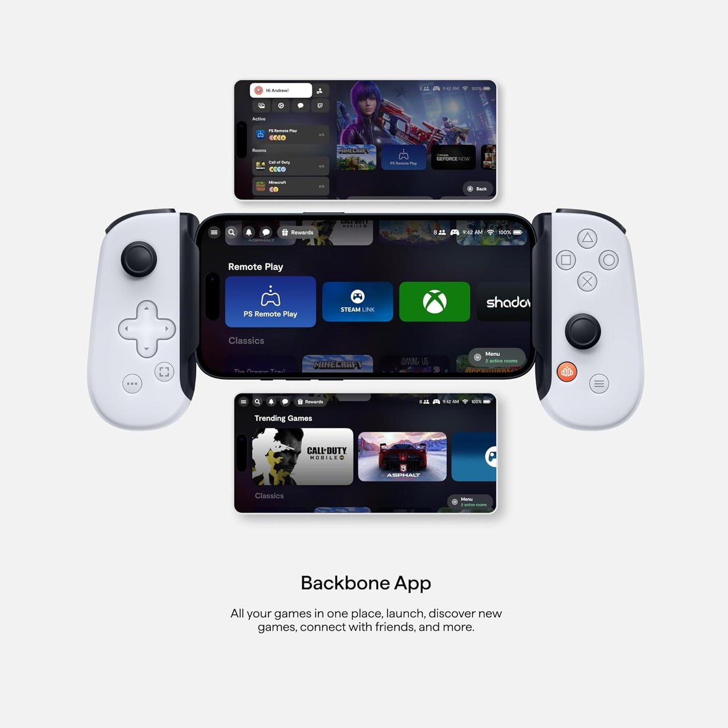 BACKBONE One Mobile Gaming Controller for iPhone (Lightning) - PlayStation Edition - 2nd Gen - Turn Your iPhone into a Gaming Console - Play Xbox, PlayStation & More (3 Months Apple Arcade Included)