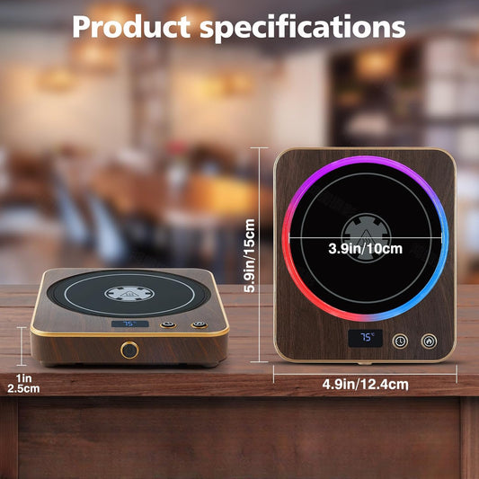 Coffee Mug Warmer, Mug Warmer for Desk with Temperature Display, Smart Mug Warmer with led Atmosphere Lights,3 Temperature Setting, 1-12Hrs Auto Shut Off,for Coffee Milk Tea Beverage - PuriLite