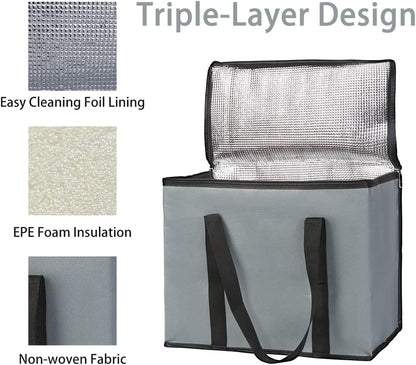 Purilite Select™ Insulated Food Delivery Bag – Extra Large Thermal Carrier for Hot &amp; Cold Food Transport