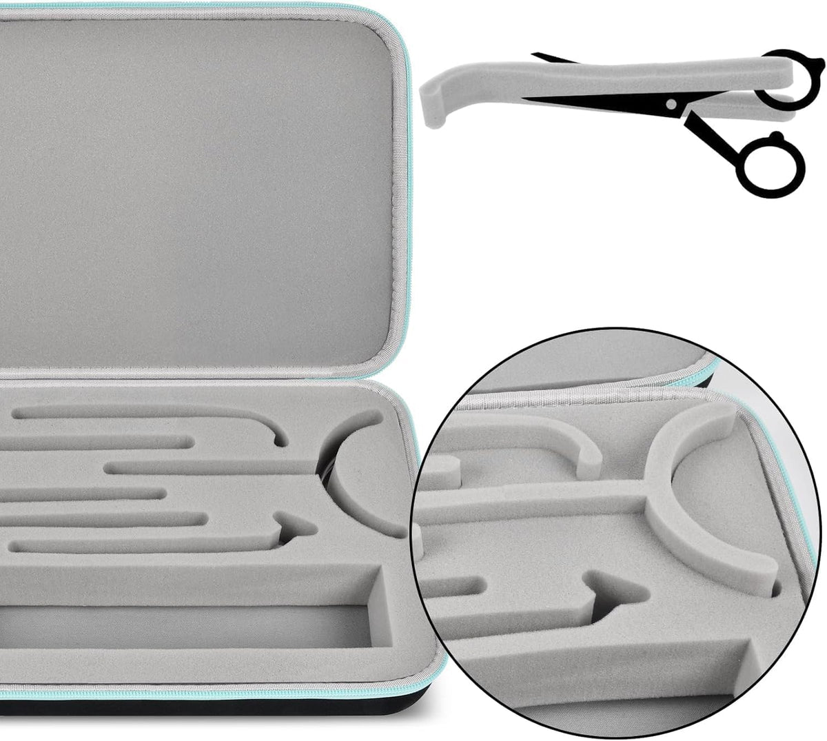 GWCASE for NuDerma High Frequency Wand Case, 6 Wands, Customizable EVA, L