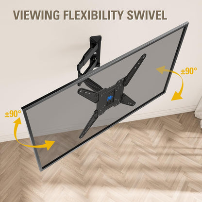 Mounting Dream TV Wall Mount for Most 26-55" TVs, TV Mount Full Motion with Swivel Articulating Arm, Perfect Center Design Wall Mount TV Bracket, up to VESA 400x400mm and 77 lbs Loading MD2418-MX
