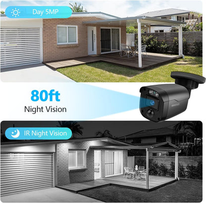 (Full HD 5MP Definition) Outdoor Wired Security Camera System Video Surveillance Cameras for Home Security DVR Systems, CCTV Camera for House Video Monitor Outside Surveillance