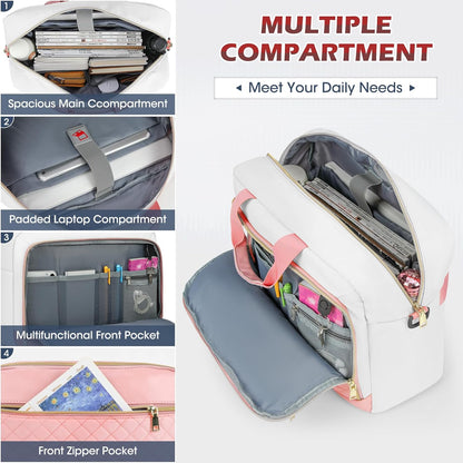 Laptop Bag 17 Inch Laptop Briefcase for Women Waterproof Computer Messenger Bag Professional Laptop Case for Business Work - PuriLite