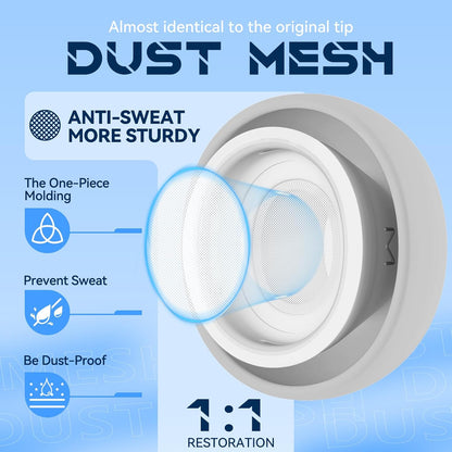 4 Pairs Replacement Ear Tips for AirPods Pro 2nd/1st Generation with Portable Storage Box & Cleaner Pen,Noise Reduction Holewith & Built-in dust Guard Screen,Silicone Ear Tips for AirPods Pro (White)