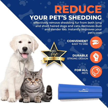 EquiGroomer Deshedding Brush for Dogs and Cats | Undercoat Deshedding Tool for Large and Small Pets | Comb Removes Loose Dirt, Hair and Fur While | Perfect for Short and Long Hair Grooming Shedding