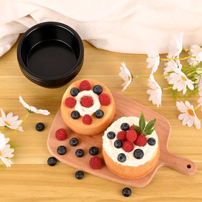Purilite Select 3-Pack 8-Inch High Carbon Steel Cake Pans with 100 Parchment Papers
