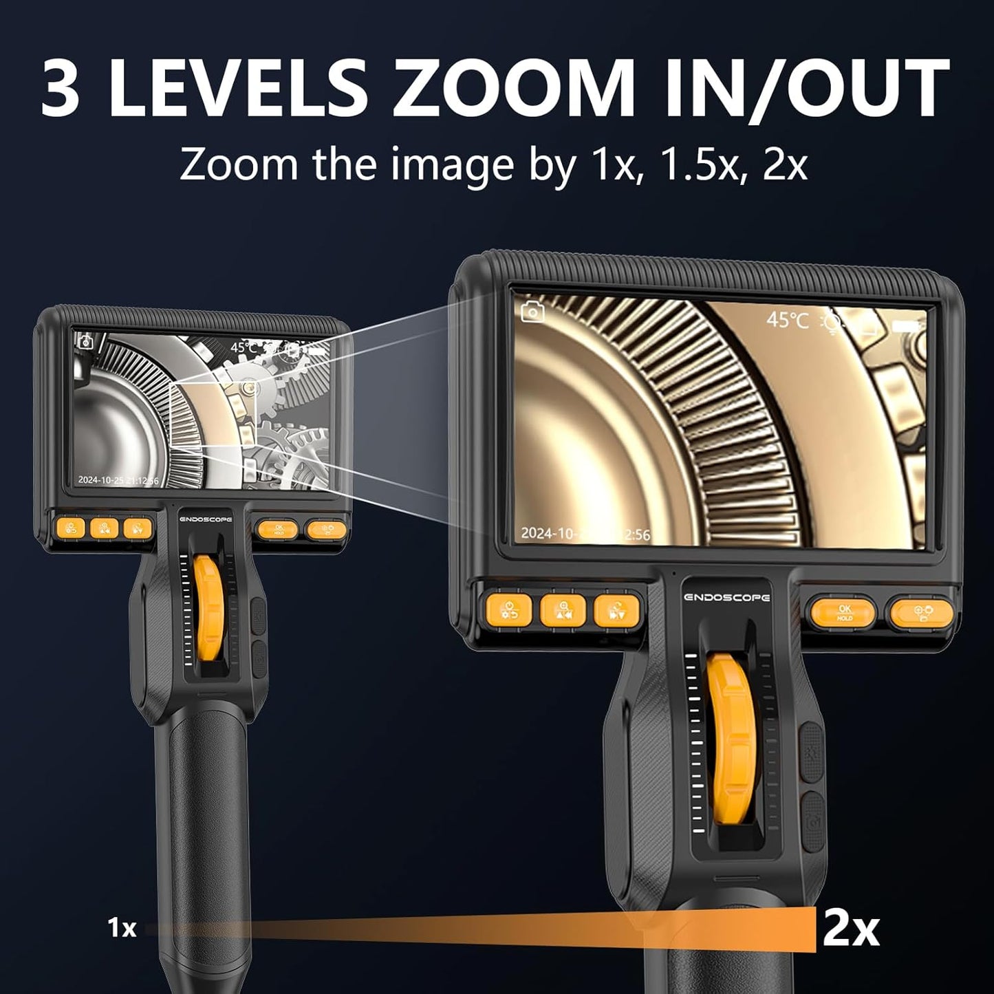 Endoscope Camera with Light, Ennovor 1920P HD, Endoscope Inspection with 8 Adjustable LED Lights, Borescope with Flexible Rigid Snake Camera, IP67 Waterproof and No WiFi Required, for Android iOS