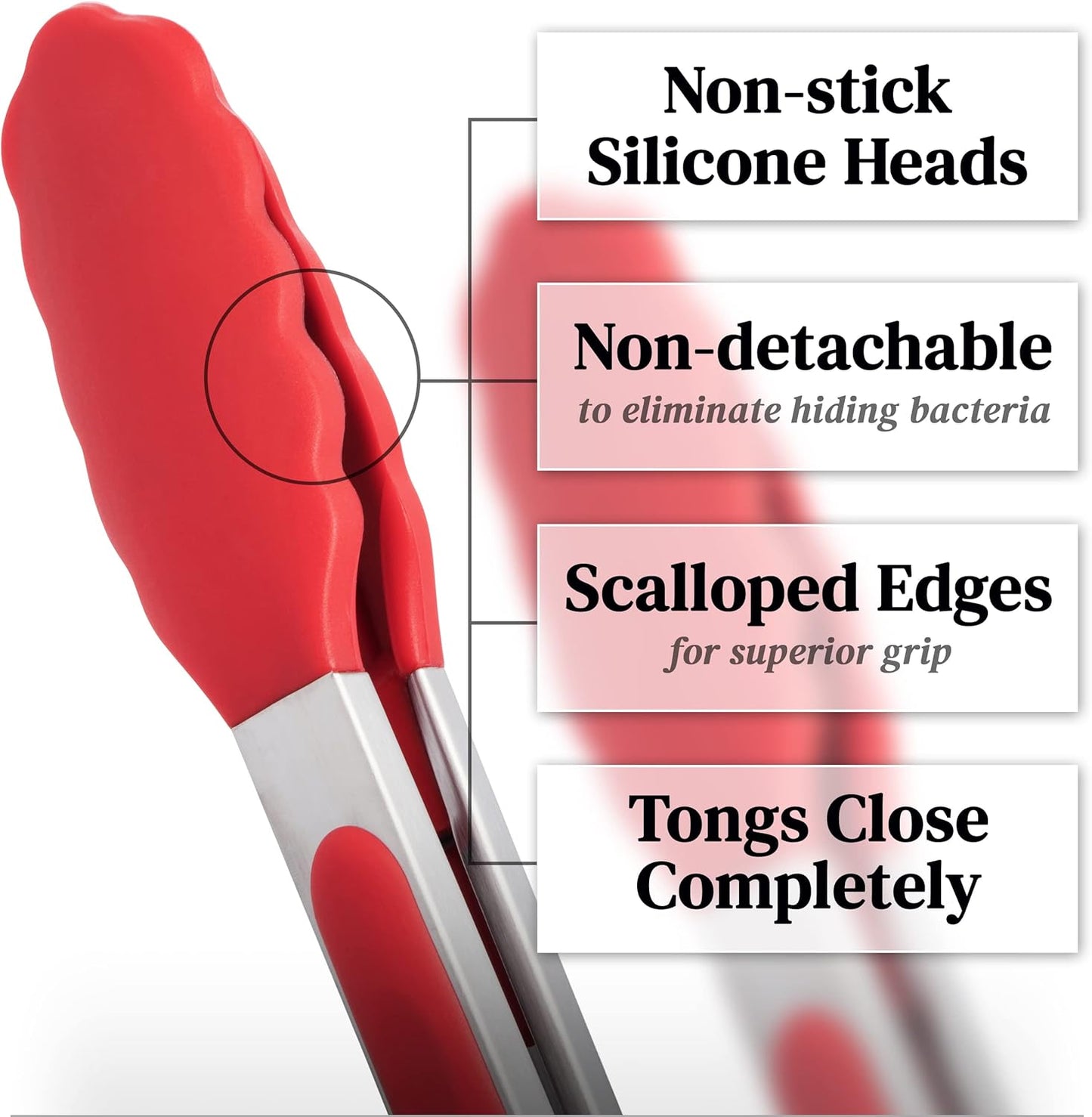 The Original Popco Tongs for Cooking - Set of 3 (7, 9, 12 inches) - Heavy Duty, 304 Stainless Steel BBQ and Kitchen Tongs with Silicone Tips (3 Colors Available)