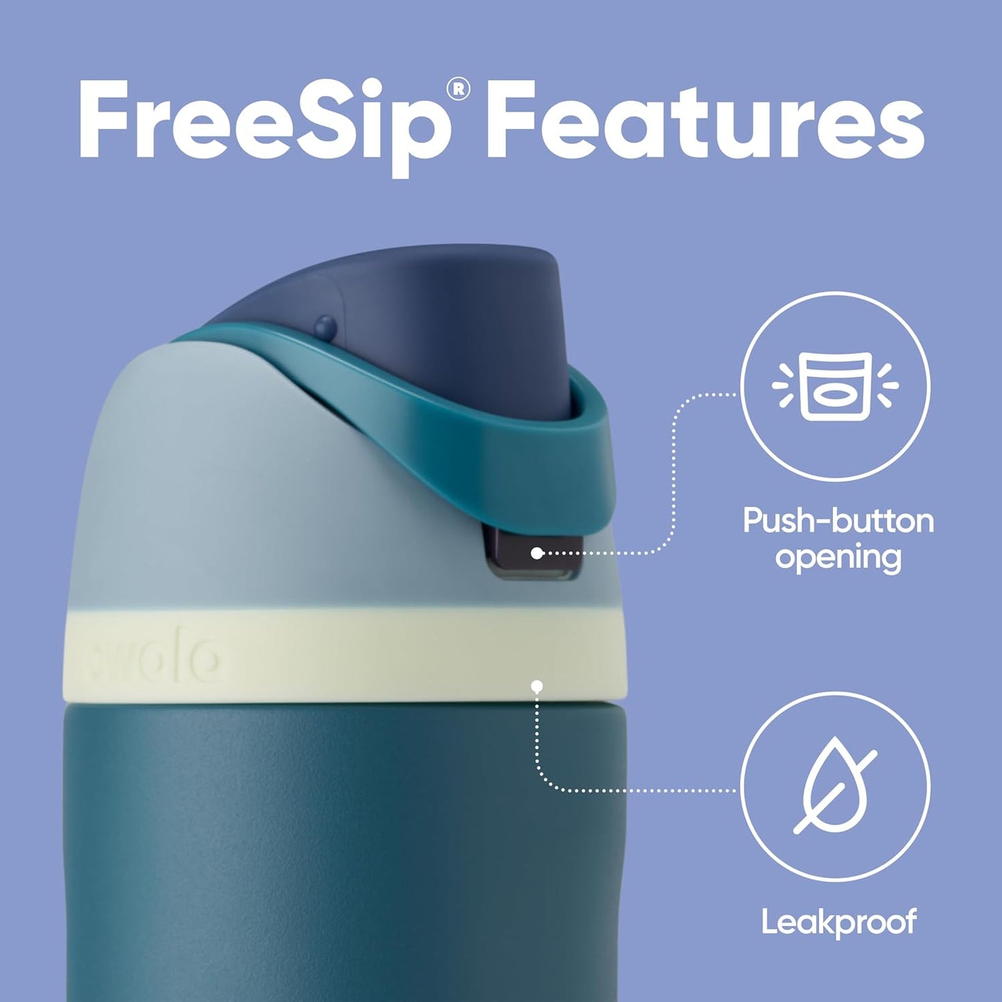 Owala FreeSip Insulated Stainless Steel Water Bottle with Straw for Sports, Travel, and School BPA-Free Sports Water Bottle, 24 oz, Beach House