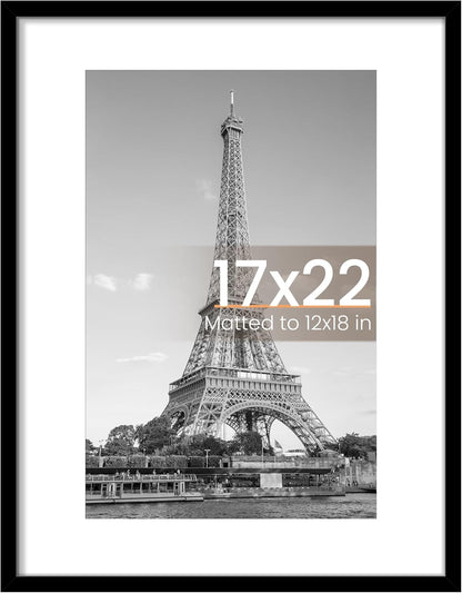 upsimples 11x14 Picture Frame, Display Pictures 8x10 with Mat or 11x14 Without Mat, Wall Hanging Photo Frames, Black