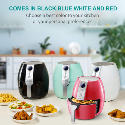 Ultrean Air Fryer, 4.2 Quart (4 Liter) Electric Hot Air Fryers Oven Oilless Cooker with LCD Digital Screen and Nonstick Frying Pot, UL Certified,1-Year Warranty,1500W (Black)