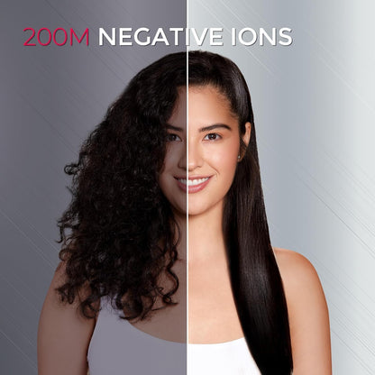 TYMO Flat Iron Hair Straightener Brush 2 in 1, 200M Ions Hair Straighteners for Women, Ceramic Dual Voltage Straightening Hot Comb for Anti-Frizz Straights, Waves, Curls, Less Heat Damage, Black