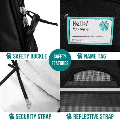 Premium Airline Approved Soft-Sided Pet Travel Carrier by PetAmi | Ventilated, Comfortable Design with Safety Features | Perfect For Plane or Car | Ideal for Small to Medium Sized Cats, Dogs, and Pets
