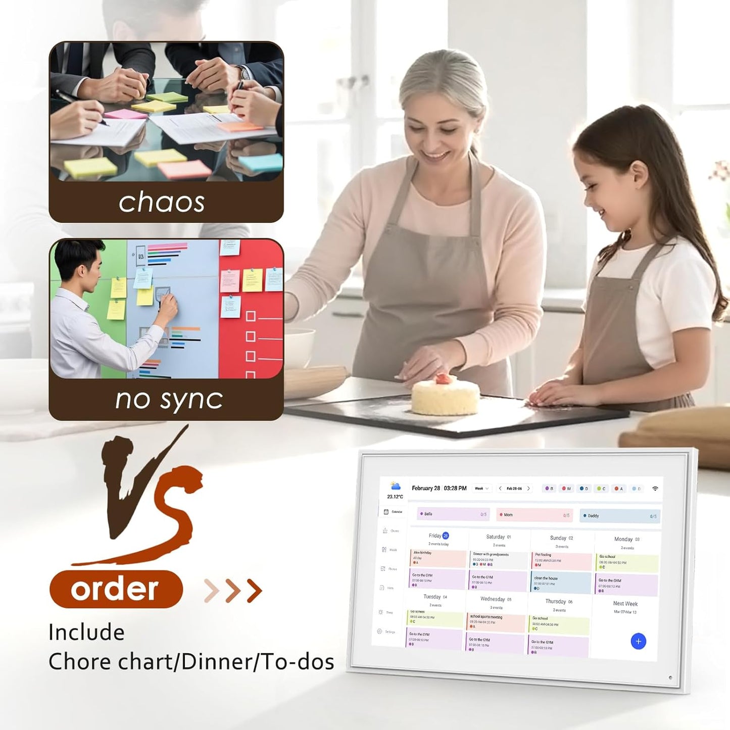 Purilite Select 15.6-Inch Digital Calendar
