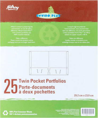 Hilroy Twin Pocket Portfolios, 9.5" x 11.75", 4-Pack, Assorted Colours (06042)