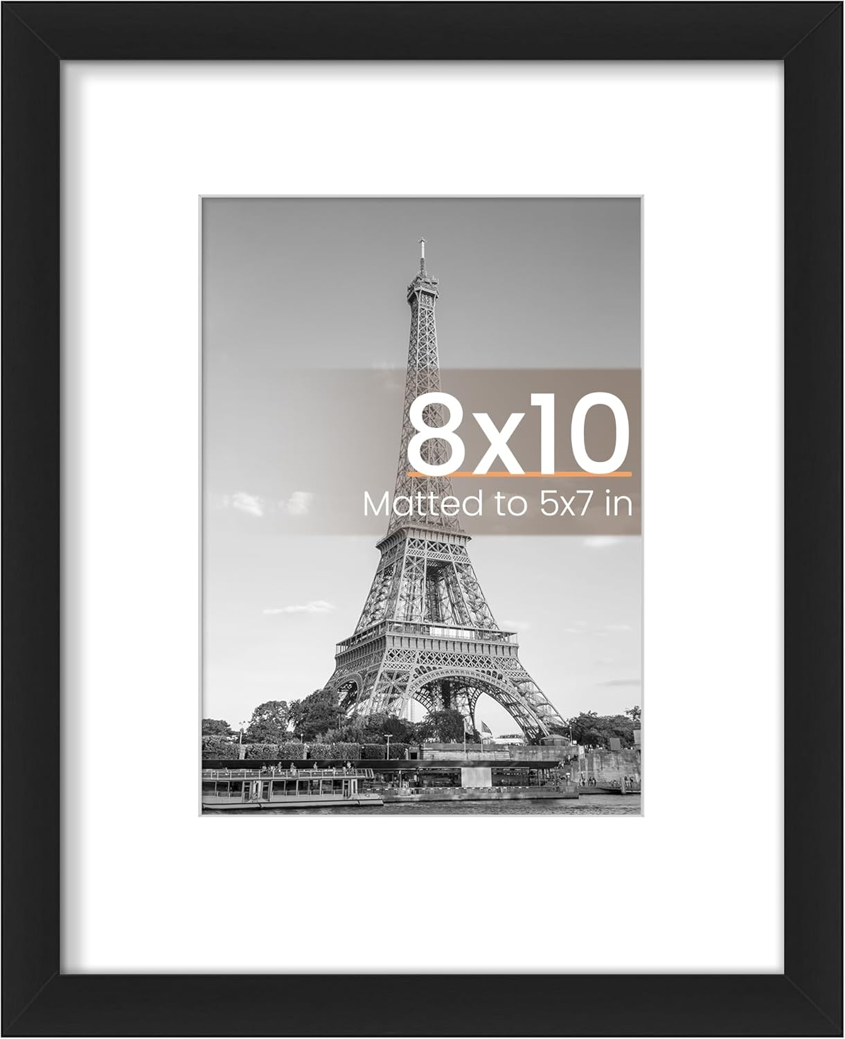 upsimples 11x14 Picture Frame, Display Pictures 8x10 with Mat or 11x14 Without Mat, Wall Hanging Photo Frames, Black