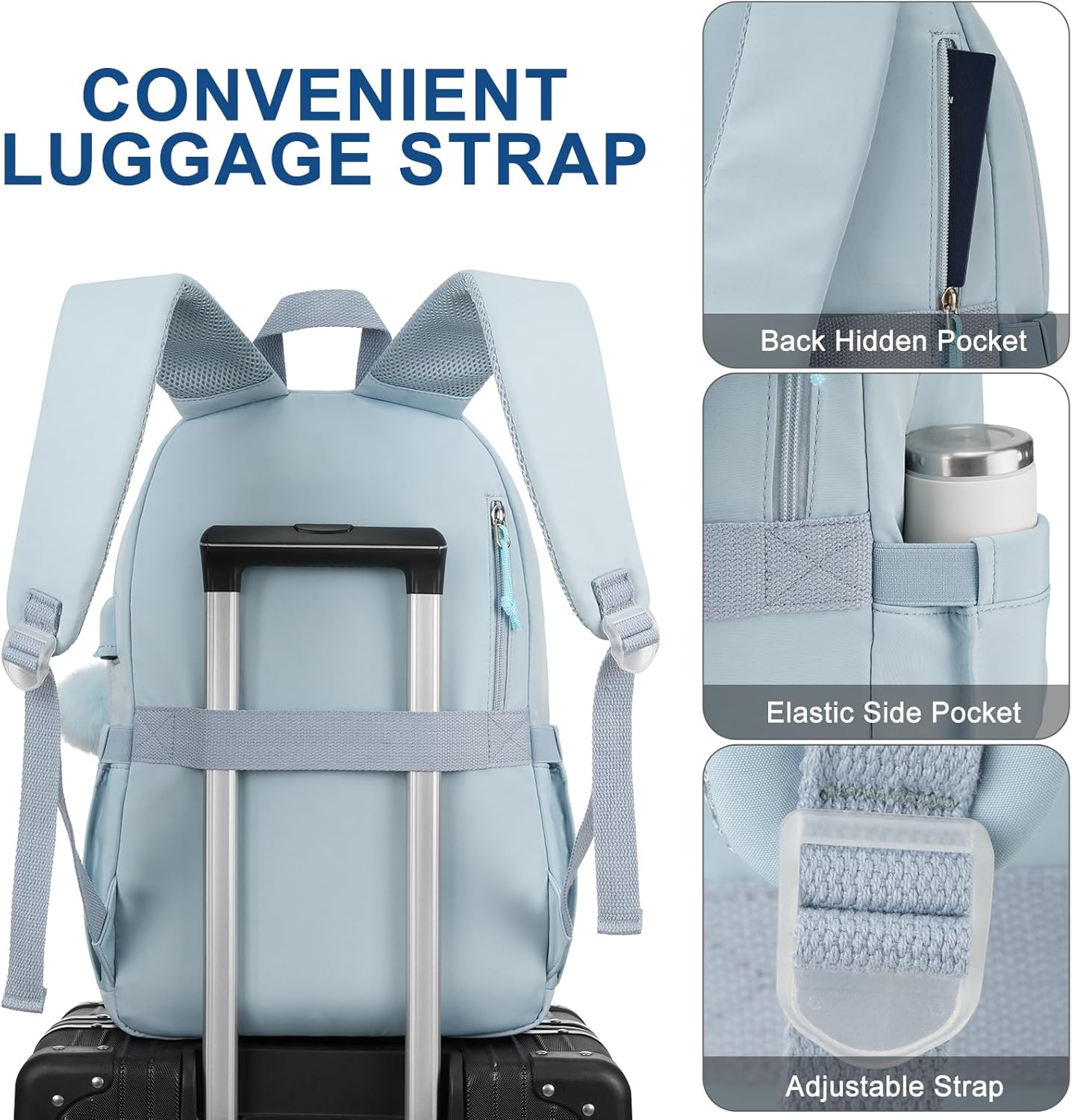 WINDARS Backpacks for Girls, 15.6 Inch School Bag Cute Waterproof laptop Bookbag Large College Backpack for Teen Women Students Anti Theft Travel Daypack Black