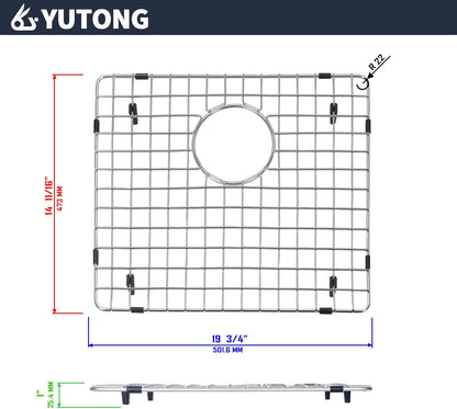 Yutong Kitchen Stainless Steel Sink Bottom Grid with Small Rounded Corner (27.5" x 15.5")